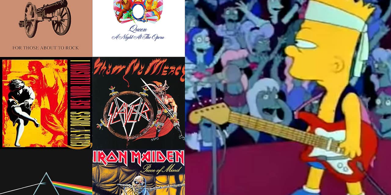 Rock Album Covers Combined With Characters From ‘The Simpsons’