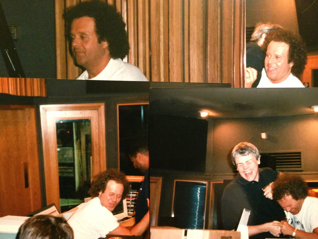 Richard Simmons with Bob Rivers in the studio recording the TWisted Tune, 'It's The Most Fattening Time Of The Year'