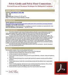 Foundations of the Pelvic Girdle and Pelvic Floor Connections