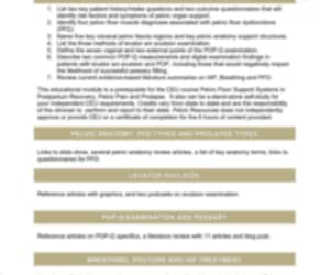Pelvic Floor Support Anatomy and Literature Reviews – A Home Study Module