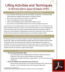 Lifting with Pelvic Organ Prolapse