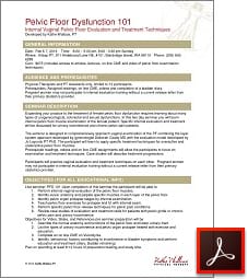 Pelvic Floor Dysfunction 101